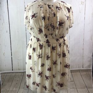 Torrid Cream Floral Challis Dress
